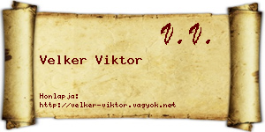 Velker Viktor névjegykártya